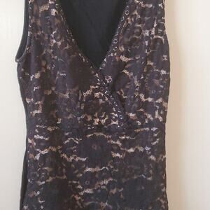 Black lace top heart collar sleeveless size small